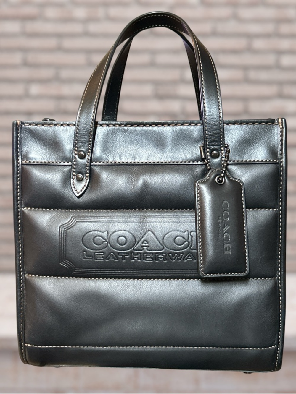 COACH Quilted Field Tote 22 w/Embossed Coach Badge - Picture 11 of 11